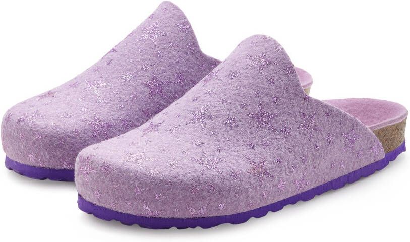 Vivance Slippers Pantoffel klomp pantoffel van vilt met verwarmend kurken voetbed & sterrenprint