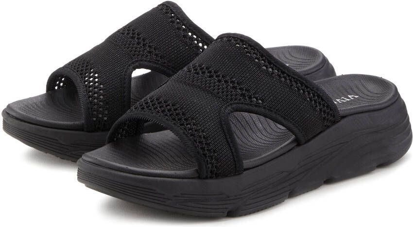 Vivance Slippers Mules sandaal open schoen met modieuze chunky-zool VEGAN