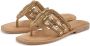 Vivance Teenslippers Sandaal pantoffel van leer met siersteentjes - Thumbnail 1