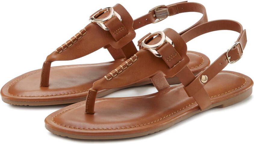 Vivance Teenslippers Sandaal pantoletten met sieraandeel VEGAN