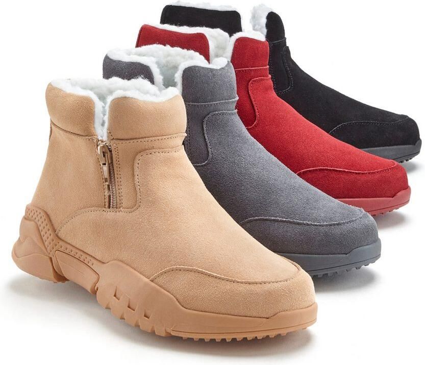 Vivance Laarsjes van veloursleer en met warme voering winterlaarzen laarzen boots - Foto 4