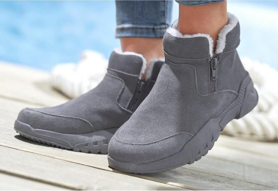 Vivance Laarsjes van veloursleer en met warme voering winterlaarzen laarzen boots - Foto 5