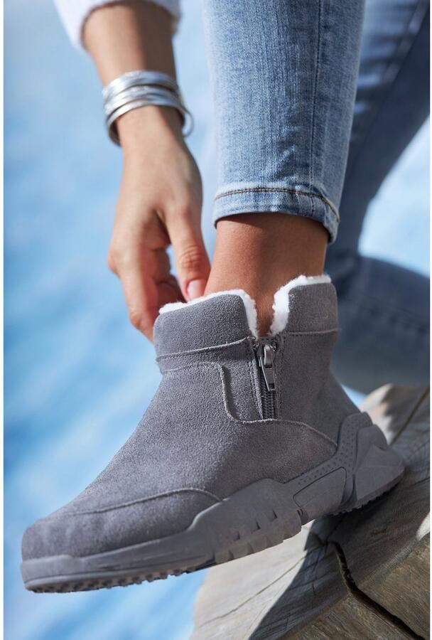 Vivance Laarsjes van veloursleer en met warme voering winterlaarzen laarzen boots - Foto 7