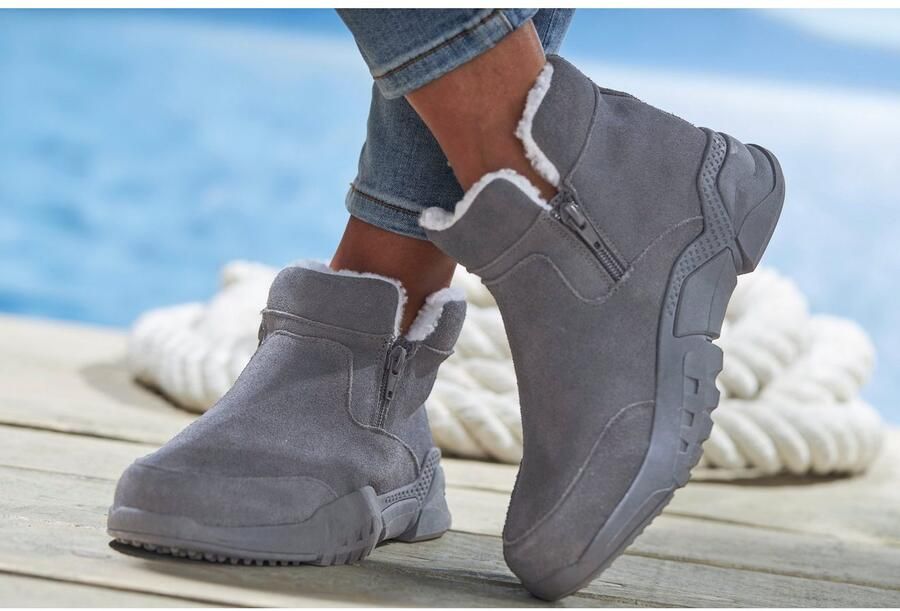 Vivance Laarsjes van veloursleer en met warme voering winterlaarzen laarzen boots - Foto 6