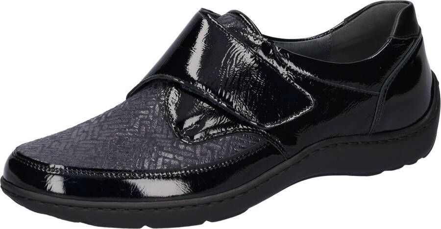 Waldläufer Klittenbandschoenen HENNI-Soft comfortabele schoen comfortabele schoen in lak-look breedte h = zeer breed