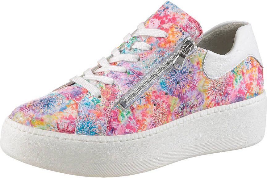 Waldläufer Plateausneakers H-NICKY vrijetijdsschoen lage schoen veterschoen met mooie bloemenprint