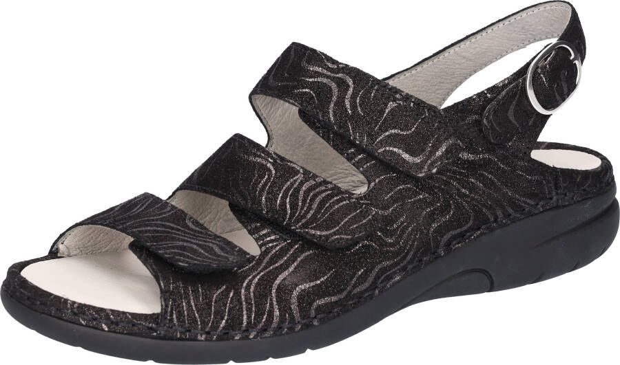 Waldläufer Sandalen GUNNA zomerschoen sandaal sleehak in metallic-look g-breedte