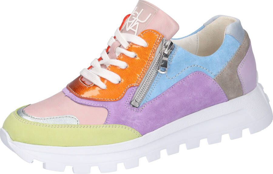 Waldläufer Sneakers met sleehak H-AJALA Profielzool H-breedte vrijetijdsschoen lage schoen veterschoen