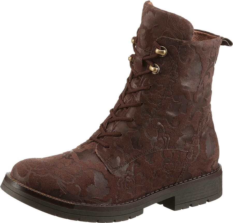 Waldläufer Veterlaarsjes G-RAVINA Veterboots blokhak in bloemmotief comfortwijdte G (=wijd) - Foto 6