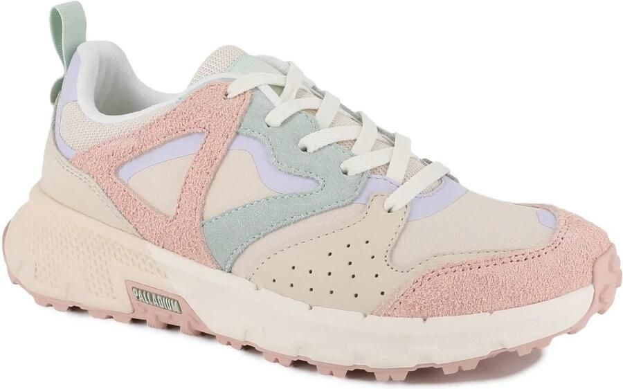 Palladium leren sneakers beige roze blauw
