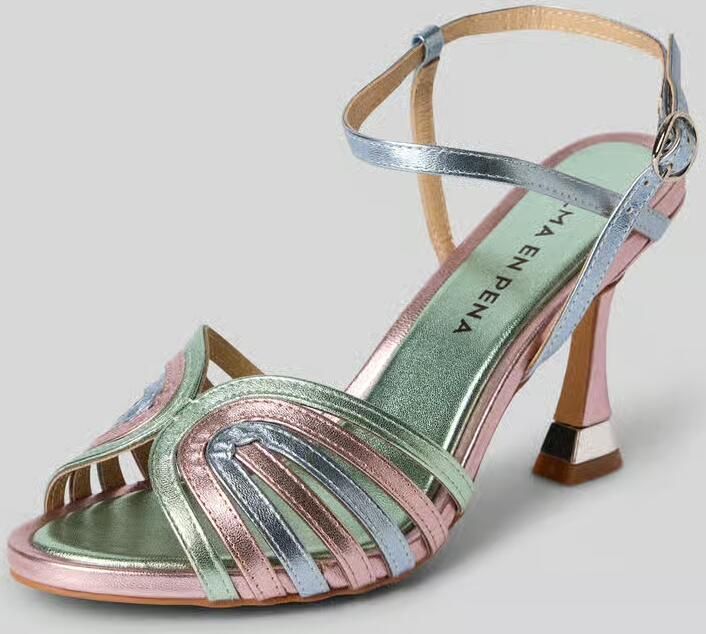 Alma en Pena Sandaaltjes in metallic look met naaldhak