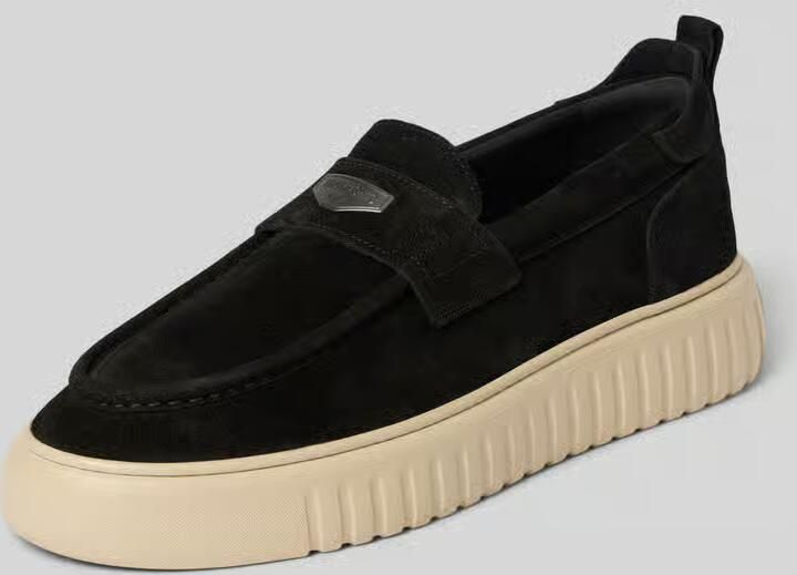 Antony Morato Loafers van leer met labelapplicatie model 'PARROT'