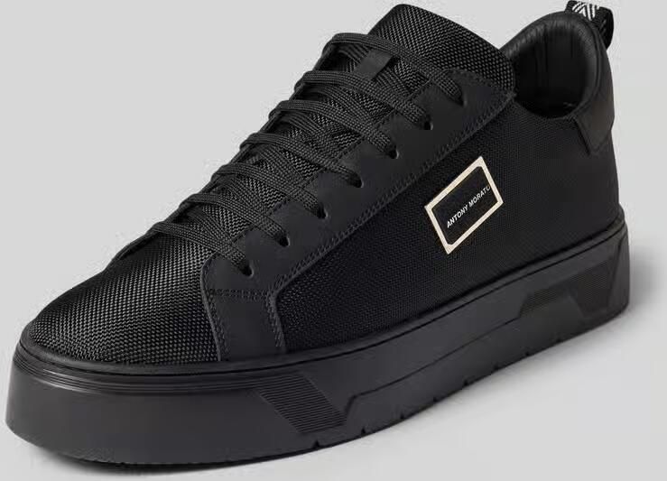 Antony Morato Metal Bold Sneakers Zwart Leer Heren Zwart - Foto 4