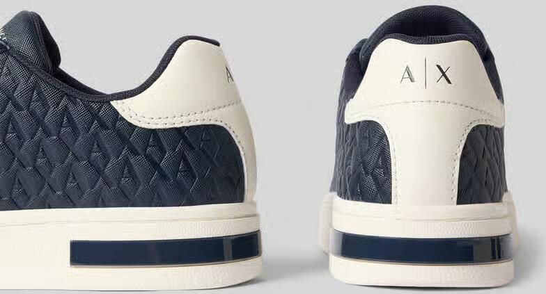 Armani Exchange sneakers met vetersluiting en logomotief - Foto 2