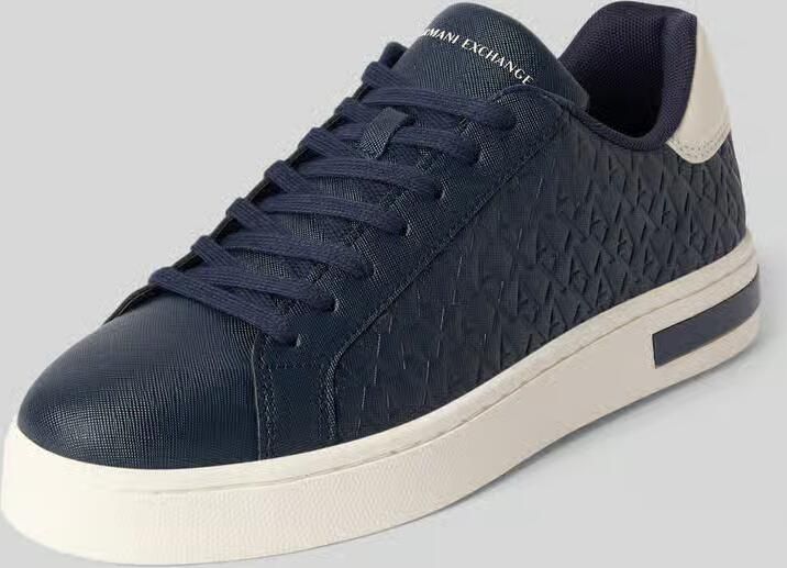 Armani Exchange sneakers met vetersluiting en logomotief - Foto 2