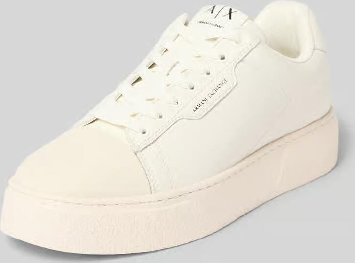 Armani Exchange Sneakers van leermix met logodetail model 'Lion'