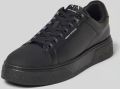 Armani Exchange Sneakers van leermix met logodetail model 'Lion' - Zwart
