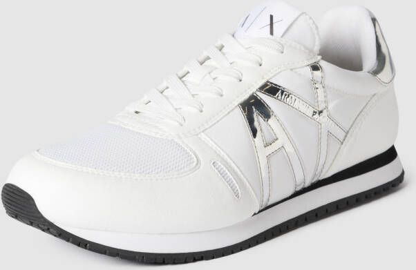 Armani Exchange Sneaker met contrastgarnering in metallic - Foto 5