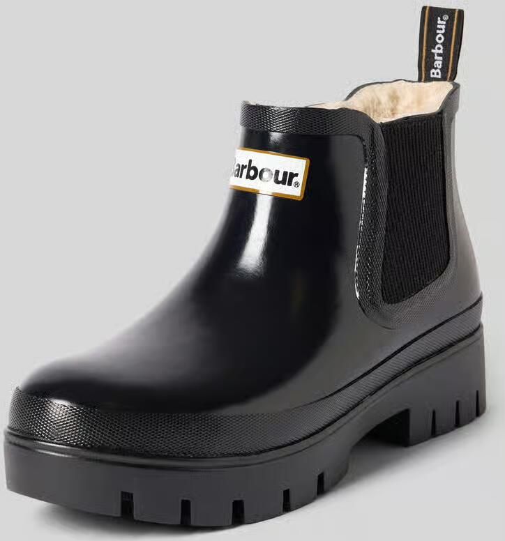 Barbour Laars met labelpatch model 'Halton Faux Fur Welly'