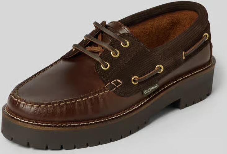 Barbour Loafers van echt leer model 'Darras Boat Shoe'