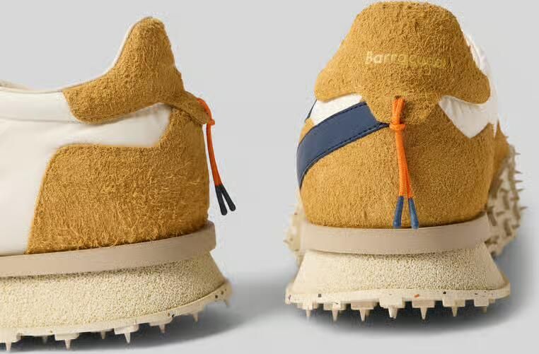 Barracuda Sneakers van mix van leer en textiel met geprofileerde zool - Foto 2