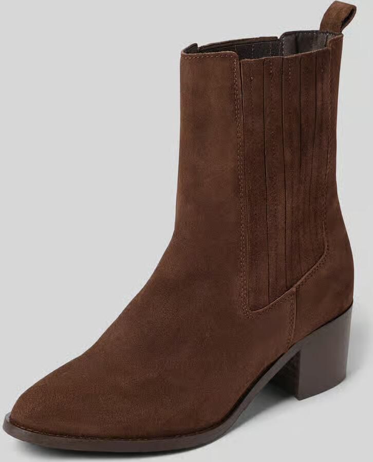 Bianco Laars van echt leer in velourslook