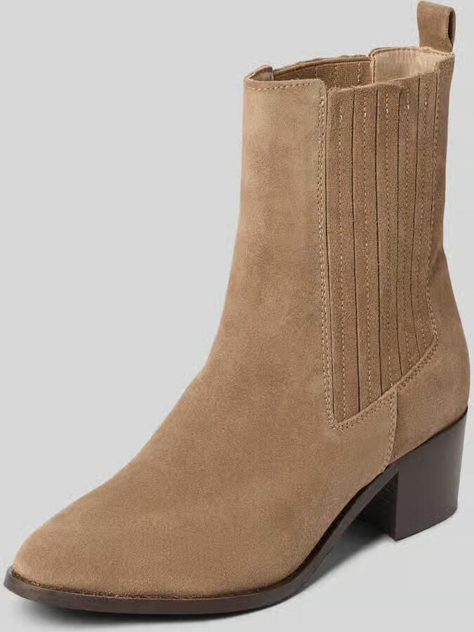 Bianco Laars van echt leer in velourslook