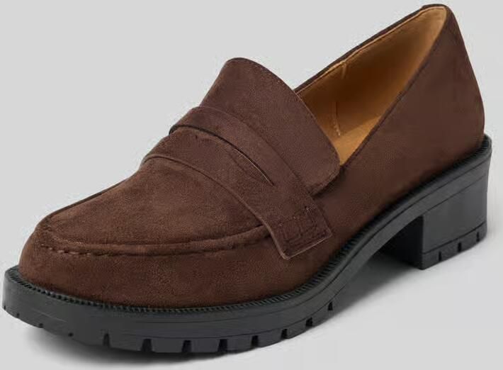 Bianco Loafers met een geprofileerde zool en blokhak