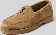 Bianco Loafers van echt leer in velourslook