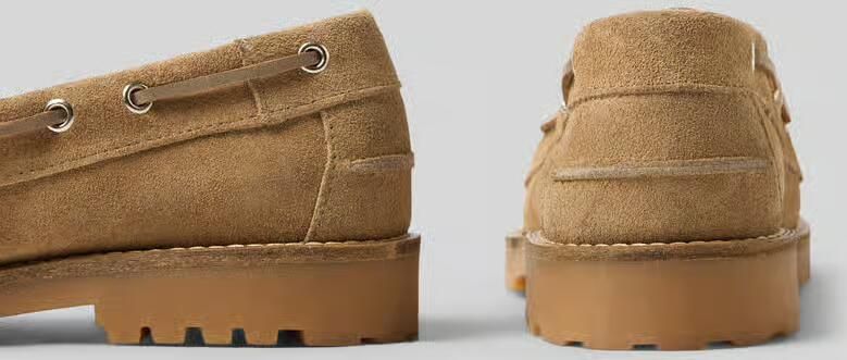 Bianco Loafers van echt leer in velourslook - Foto 2