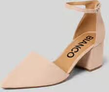 Bianco Pumps in leerlook met gespsluiting
