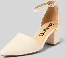 Bianco Pumps met blokhak en riempje