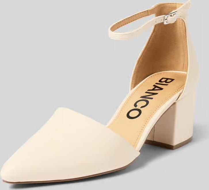 Bianco Pumps met blokhak en riempje