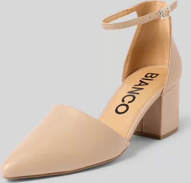 Bianco Pumps met blokhak en riempje