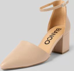 Bianco Pumps met blokhak en riempje
