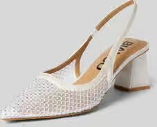 Bianco Pumps met siersteentjes en blokhak