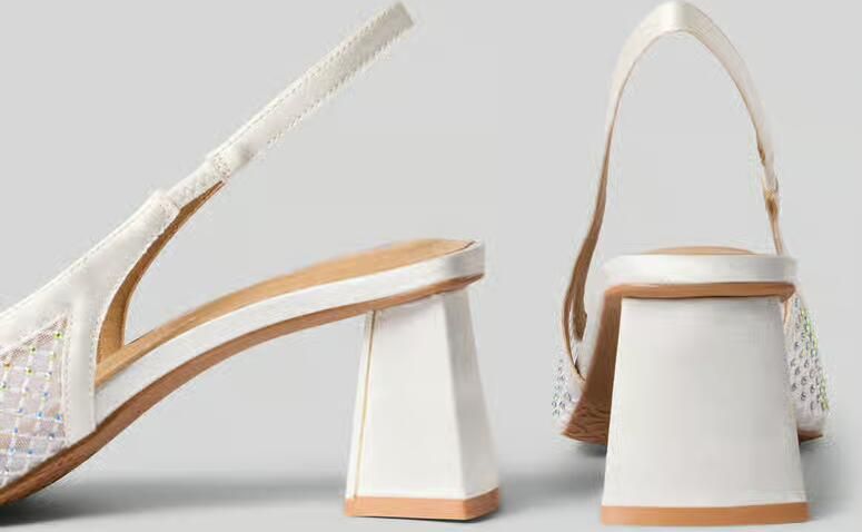 Bianco Pumps met siersteentjes en blokhak - Foto 2