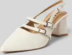 Bianco Puntige pumps met blokhak model 'MARALYN'
