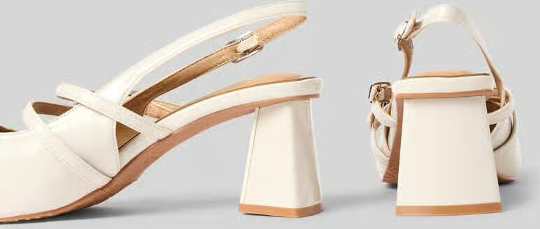 Bianco Puntige pumps met blokhak model 'MARALYN' - Foto 2