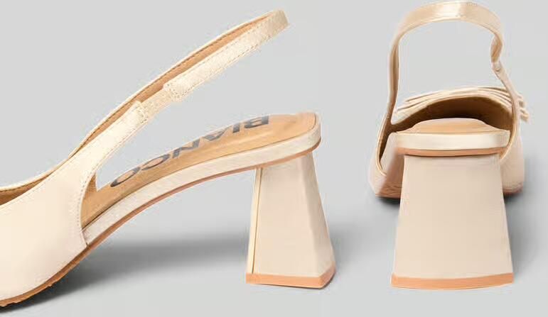 Bianco Slingbackpumps met strik en blokhak - Foto 2