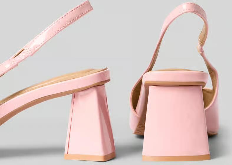 Bianco Slingpumps met blokhak en riempje - Foto 2