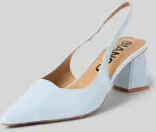 Bianco Slingpumps met blokhak en riempje