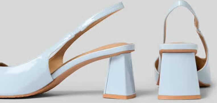 Bianco Slingpumps met blokhak en riempje - Foto 2