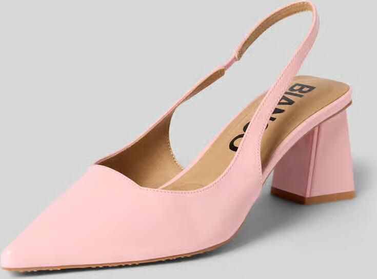 Bianco Slingpumps met blokhak en riempje