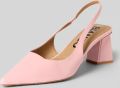 Bianco Slingpumps met blokhak en riempje - Lichtroze