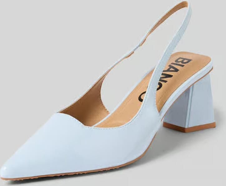 Bianco Slingpumps met blokhak en riempje