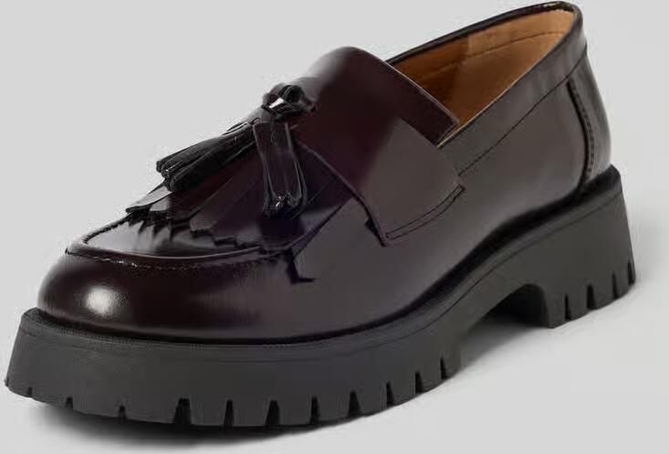 Bianco Tassel-loafers van echt leer met plateauzool