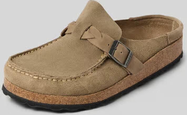 Birkenstock Clogs van suède model 'BUCKLEY BRAIDED'