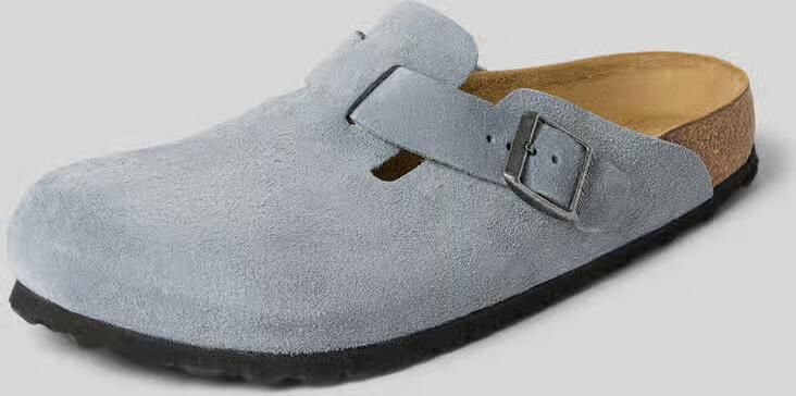 Birkenstock Klompen van leer met doornsluiting model 'Boston'