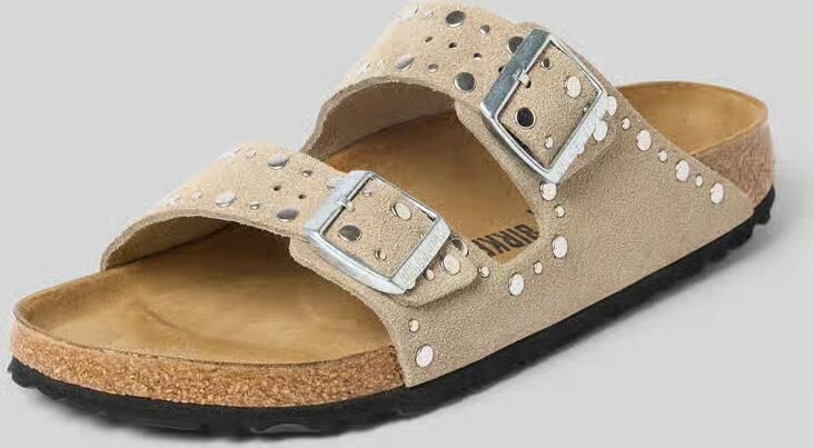 Birkenstock Low-Top Sneakers Sandale Arizona Rivet Border aus Veloursleder in taupe - Foto 6